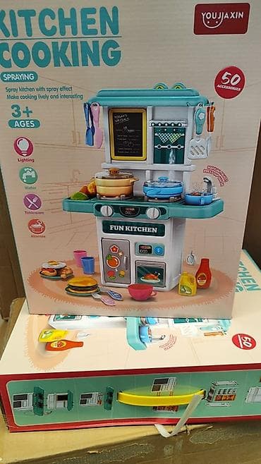 Балдар дүйнөсү: Детская игровая кухня YOUJIA XIN “Fun Kitchen” с эффектом пара и 50 — 1