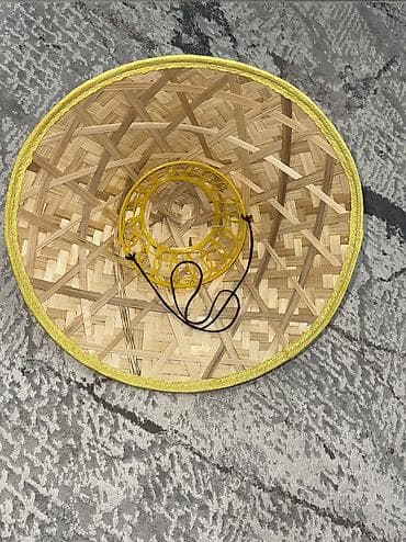 китайские палочки для волос: Шляпа, Китайская, Лето, Солома, Плетенная — 3