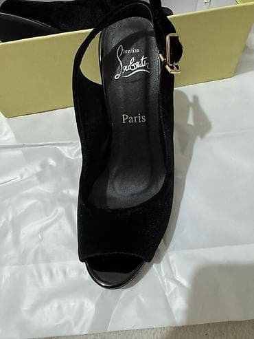 свадебный туфли: Туфли, 37, Christian Louboutin, Новый, цвет - Черный, Платная доставка, Самовывоз — 3