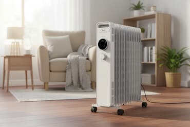 электро обогриватель: Масляный обогреватель Кол-во секций: 9, Отключение при перегреве — 1