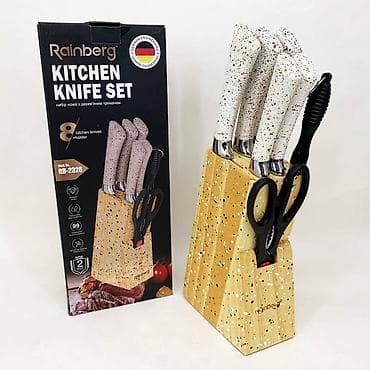 скрутка для ножей: Набор кухонных ножей BSOECH Kitchen Knife Set с подставкой Состав — 3