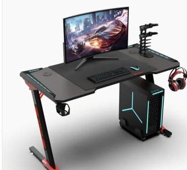 стол для учебы и компьютера с полками: 🔥 *Игровой стол для настоящих геймеров!* 💻 - 🎨 *Стильный карбоновый — 5