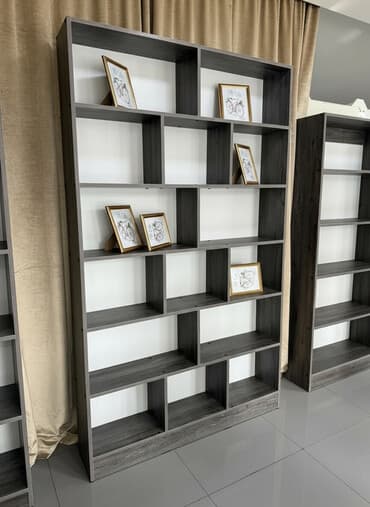 хлебный стеллаж: Стеллаж модульный из ЛДСП, цвет — темный серый/графит с древесной — 1