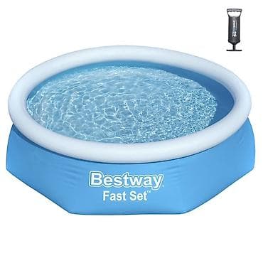 Спорт жана эс алуу: Надувной круглый бассейн Bestway Fast Set 305х76 - Тип: надувной — 1