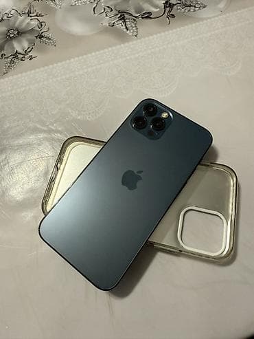 Apple iPhone: IPhone 12 Pro, Б/у, 256 ГБ, Pacific Blue, Чехол, 84 % — 1