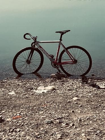 синий велик: Фикс-байк (fixed gear) с трековой геометрией. - Рама и вилка пол — 3