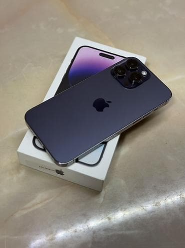 масло холодного отжима: IPhone 14 Pro Max, Б/у, 512 ГБ, Deep Purple, Защитное стекло, Чехол, Коробка, 84 % — 1