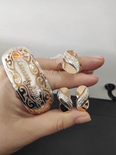 свадебные платья от производителя: Серебро 925 напыление золото Серебряный Комплект+ Биоерик с надписями — 1