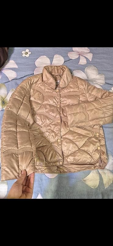 Стеганая куртка женская, короткая. - Цвет: шампань/светло‑бежевый с