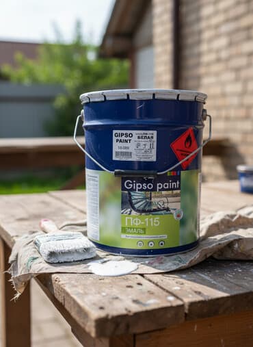 Эмаль: Эмаль ПФ-115 от Gipso paint белого цвета, предназначенная для наружных — 1