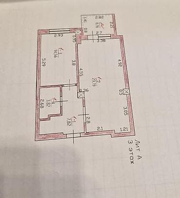 osh flat: 2 комнаты, 61 м², 3 этаж — 7