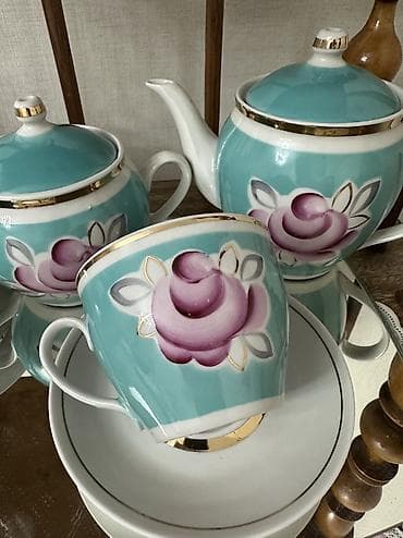 персон идиш: Чайный сервиз Полонского ФЗ.
Ручная роспись! — 4