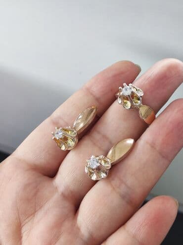 свадебные платья от производителя: Серебро 925 с напылением золото Серебряный Комплект под Бриллианты — 2