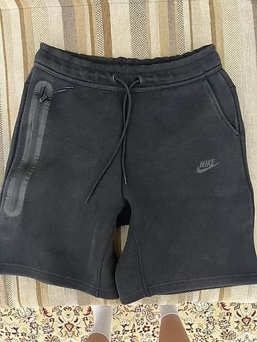 Шорты Nike спортивные, черные - Материал: плотный трикотаж/флис с — 1