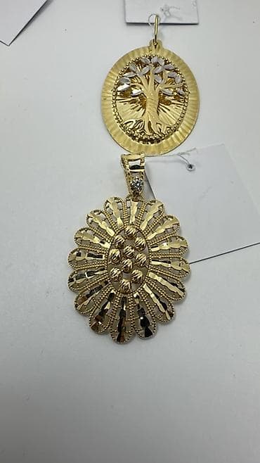 lining 38: Кулон, Проба 585, Фианит, Узоры и орнаменты — 2