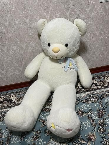 Большой плюшевый медведь - Цвет: молочно‑белый - Материал: мягкий