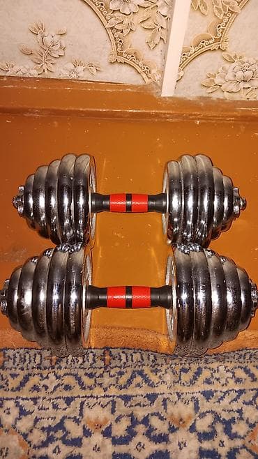 гири gymstick: Разборные хромированные гантели, комплект 40 кг (20+20 кг) - — 2