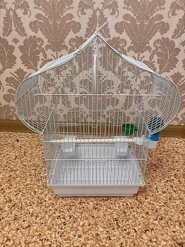 птицы которые не умеют летать: Клетка для птиц белого цвета. - Материал: металлические прутья с — 2
