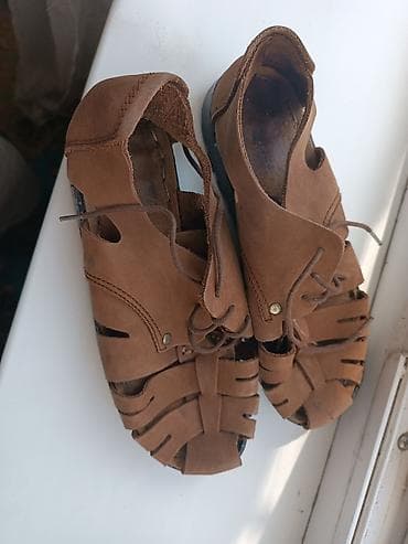 Ботинки: Женские сандалии/летние ботинки из натуральной коричневой кожи — 2