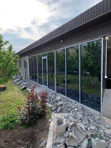 алюкобонд цена ош: Буюртмага алюминий терезе, Терезе түрү: Витраждык, Акысыз орнотуу, Бөлүп төлөө жок — 2