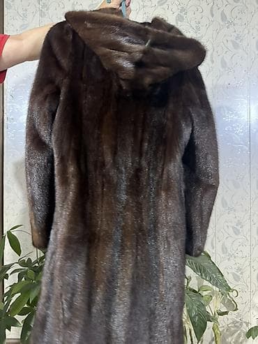 Шуба, Норка, Узун модель, Капюшону бар, S — 1