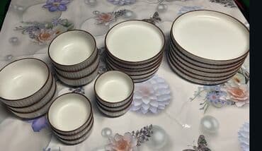 крышки lets go: Набор посуды из керамики/фарфора в едином дизайне: матово‑белая — 1