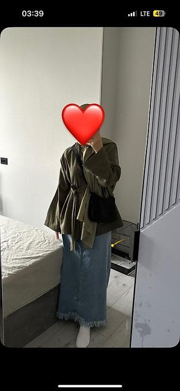 длинные юбки: Юбка, Модель юбки: Прямая, Макси, Джинс, По талии — 2