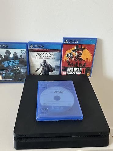ps4 slim 1tb: Продаю PlayStation 4 Slim 1Терабайт + комплект игр и 2 джойстика(1 — 1