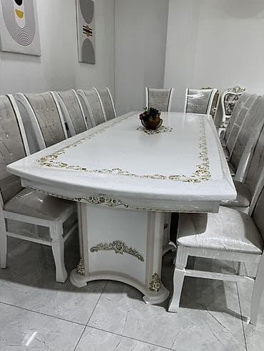 dinner table: Стол и стул для зала, цвет - Белый — 4