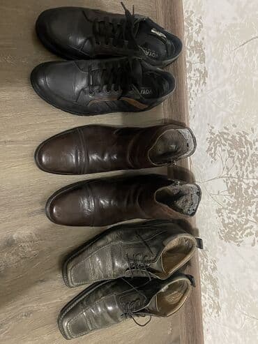 кожаный кроссовки: Мужские повседневные кожаные кеды/полуботинки. 41/42/ - Цвет: черный с — 3