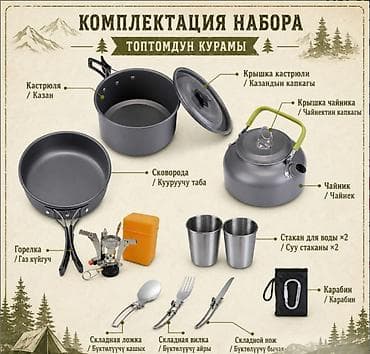 набор химика: Набор посуды туристический с Газовой горелкой Туристический набор — 8