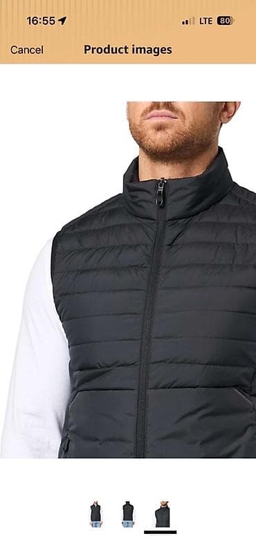 Личные вещи: Мужской утеплённый жилет BOSS, черный. - Прямой крой, горизонтальная — 1