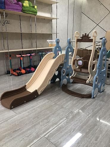 Игровые комплексы: Детский игровой комплекс 5-в-1 для дома: - Горка со ступеньками и — 6
