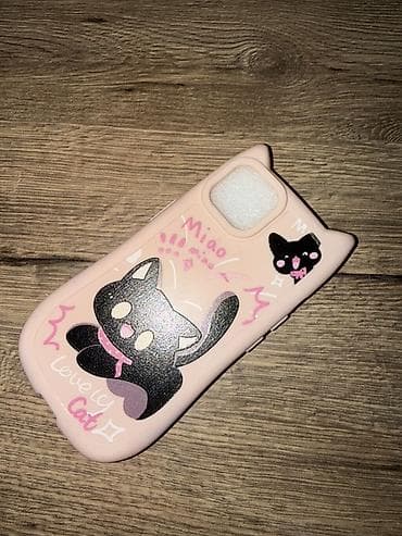 Силиконовый чехол для смартфона с кошачьими ушками и милым принтом