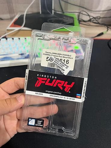 Настольные ПК и комплектующие: Оперативная память (RAM) для ПК, Б/у, Kingston Fury, 32 ГБ, DDR4, 3200 МГц — 4