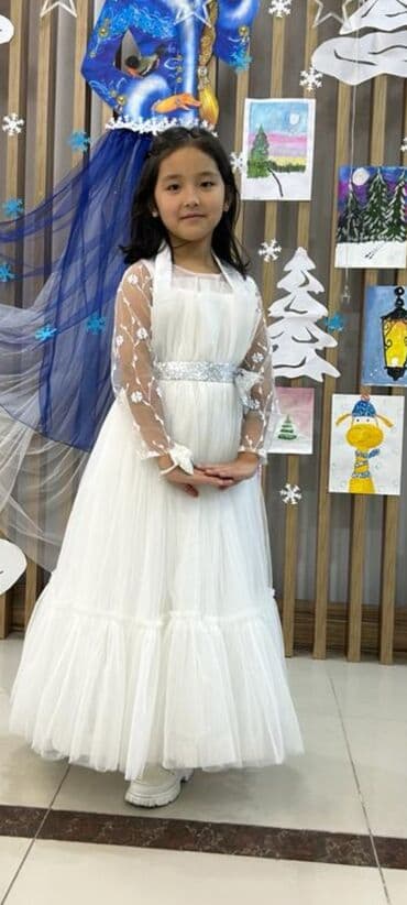 спортивное платье с фатином: Детское платье, цвет - Белый — 6