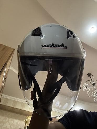 Шлемы: Мотошлем открытого типа (open-face) Jackal, белый Новый даже не — 2