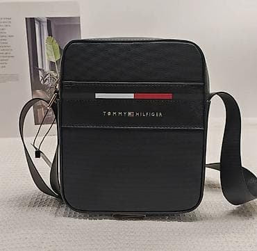 стильное черное пальто: Барсетка, Tommy Hilfiger, Материал: Экокожа, Новый — 5