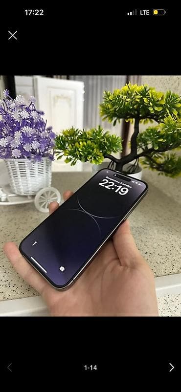 IPhone 14 Pro, Б/у, 128 ГБ, Deep Purple, Коробка, 79 %