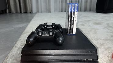 4 x: PlayStation 4 Pro (PS4 Pro) + 2 геймпада DualShock 4 + 3 диска Состав — 4
