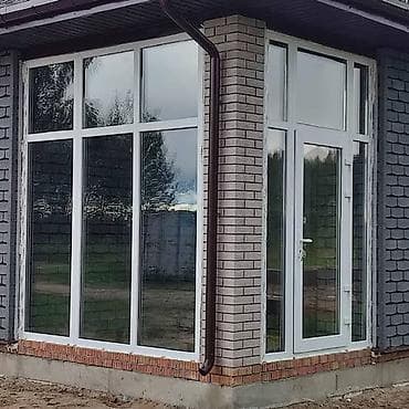 Отопление и нагреватели: Панорамные ПВХ-витражи с дверным блоком для частных домов и террас - — 1