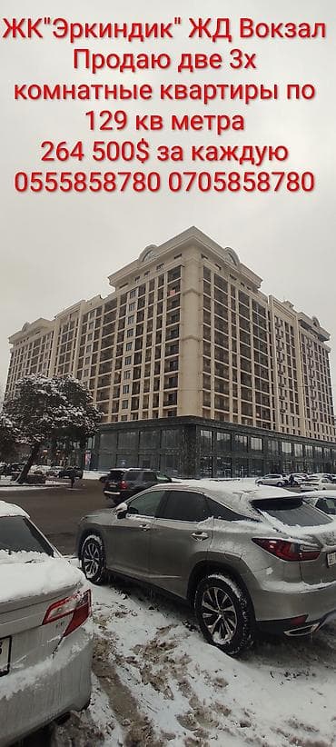 квартира империал: 3 комнаты, 129 м², Элитка, 4 этаж, ПСО (под самоотделку) — 3