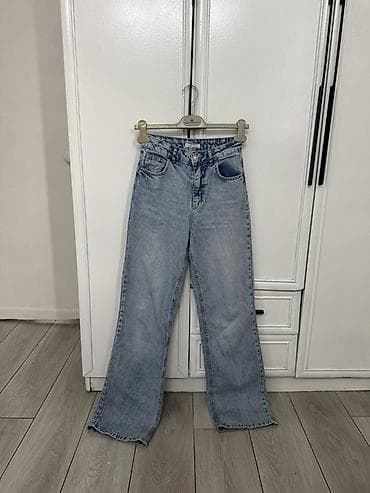 mind error jeans: Джинсы, Прямые, Defacto, Средняя талия, Вареные, S, XS — 1