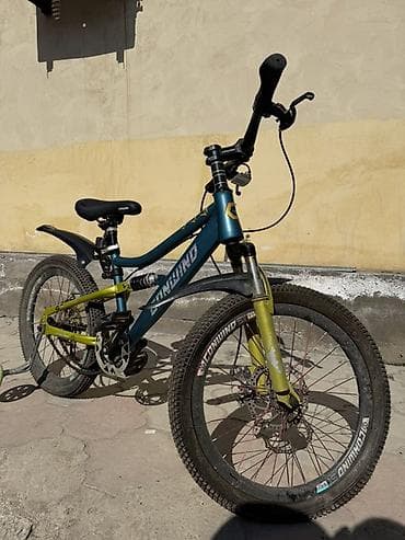 Детские велосипеды: Детский горный велосипед с амортизацией и боковыми колёсами - Рама — 1
