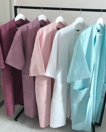 домашние халаты больших размеров: Халат, Вафельное полотно, Турция, XS, S, L — 3