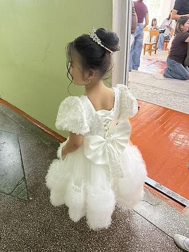 Детское платье, цвет - Белый, Новый — 3