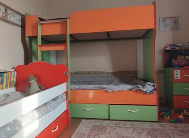 жаны жылдык кийимдер: Балдар үчүн эки ярустуу, ЛДСП, түсү - Кызгылт сары — 1