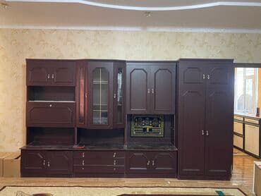 Гарнитур для зала, Б/у, Тумба под ТВ, Шкаф, Диван, Дерево, Платная доставка, Самовывоз