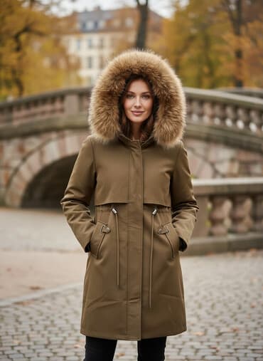 Киреге берилүүчү кийимдер: Пуховик, Тизеден, Аңтери менен, M, L, XL — 1