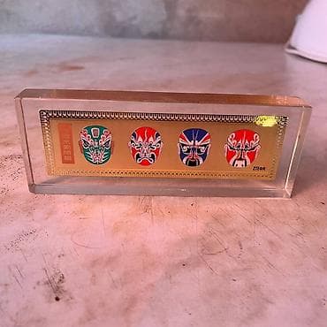 маска квадробики: Акриловый сувенир «Грим пекинской оперы» - Прозрачный прямоугольный — 1